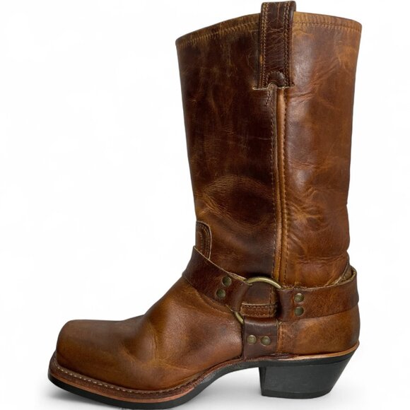Frye 700 Brown Leather Square Toe Harness Motorcycle USA Made Boots Women's 9 M - Picture 5 of 13